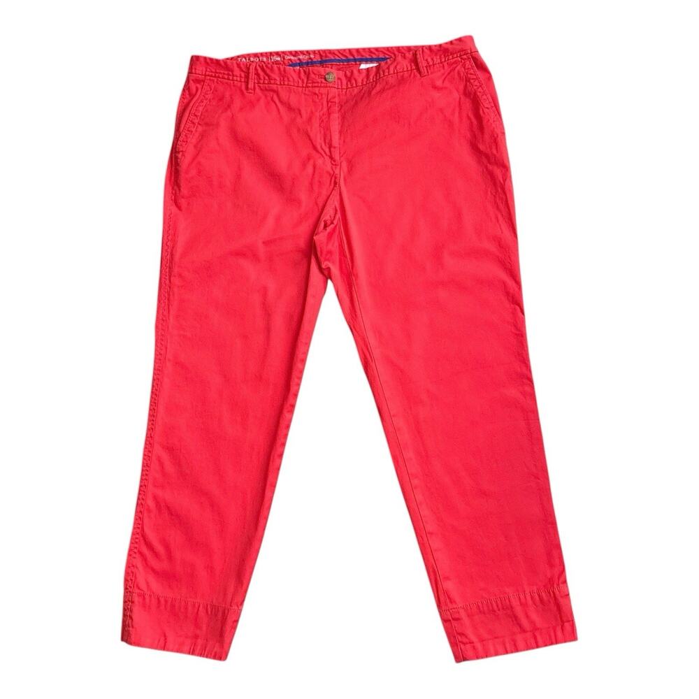 Talbots Girlfriend Chino Pants Womens Plus 16W Coral Red Stretch Cotton Ankle